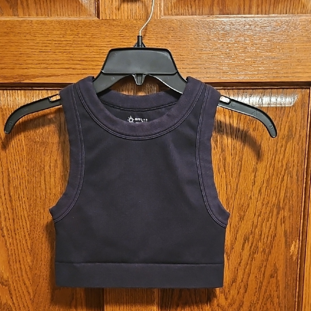 Offline Sleeveless Black Crop Top
